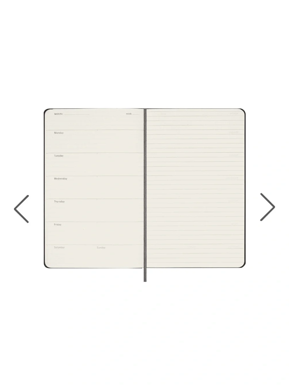 Moleskine Weekly Undated Planner Black Hardcover 5